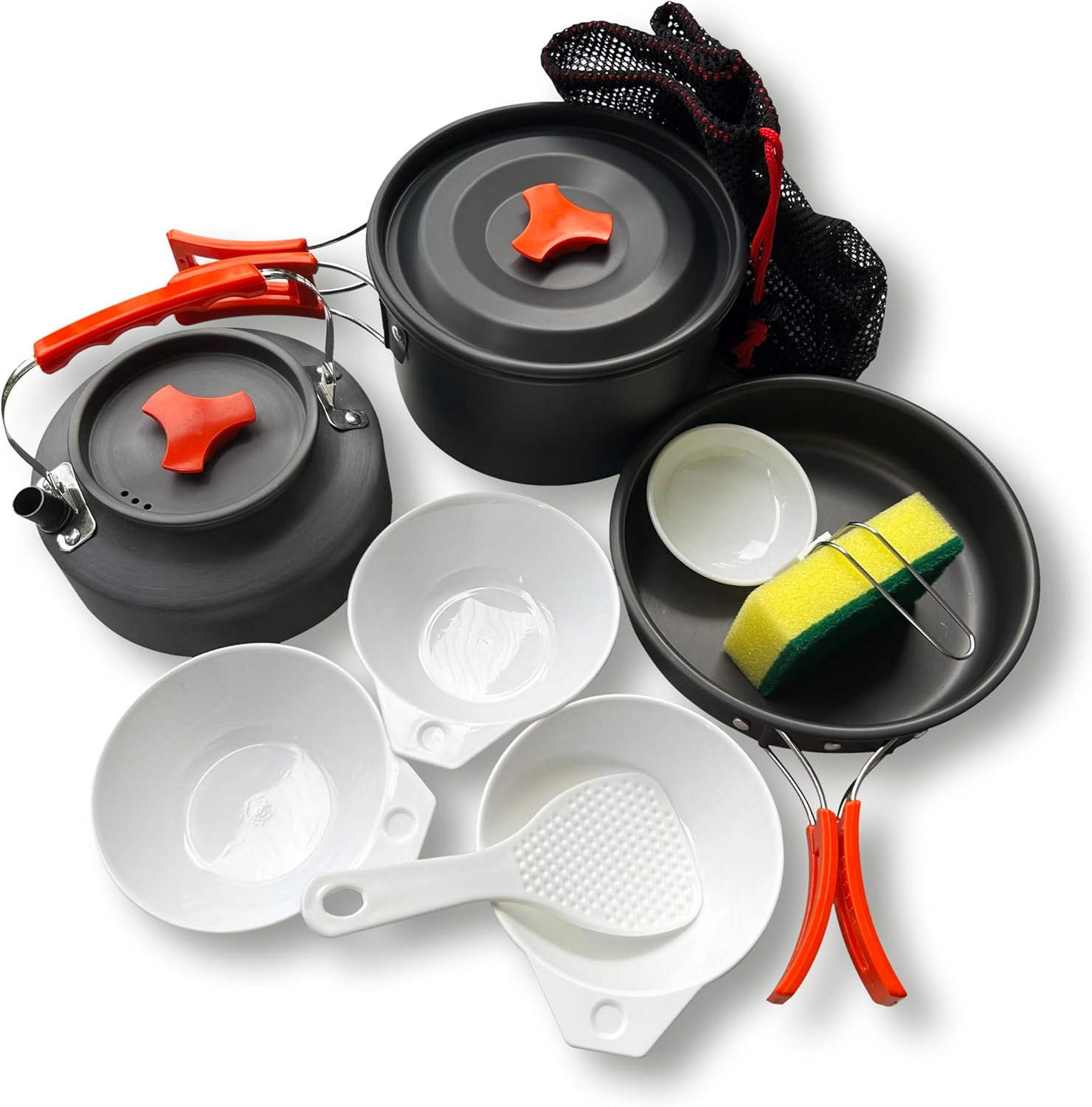 Portable Non-Stick Camping Cookware Set - 10pcs
