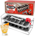 Stainless Steel Double Ice Cube Trays with Lever and Stand - Plastic
