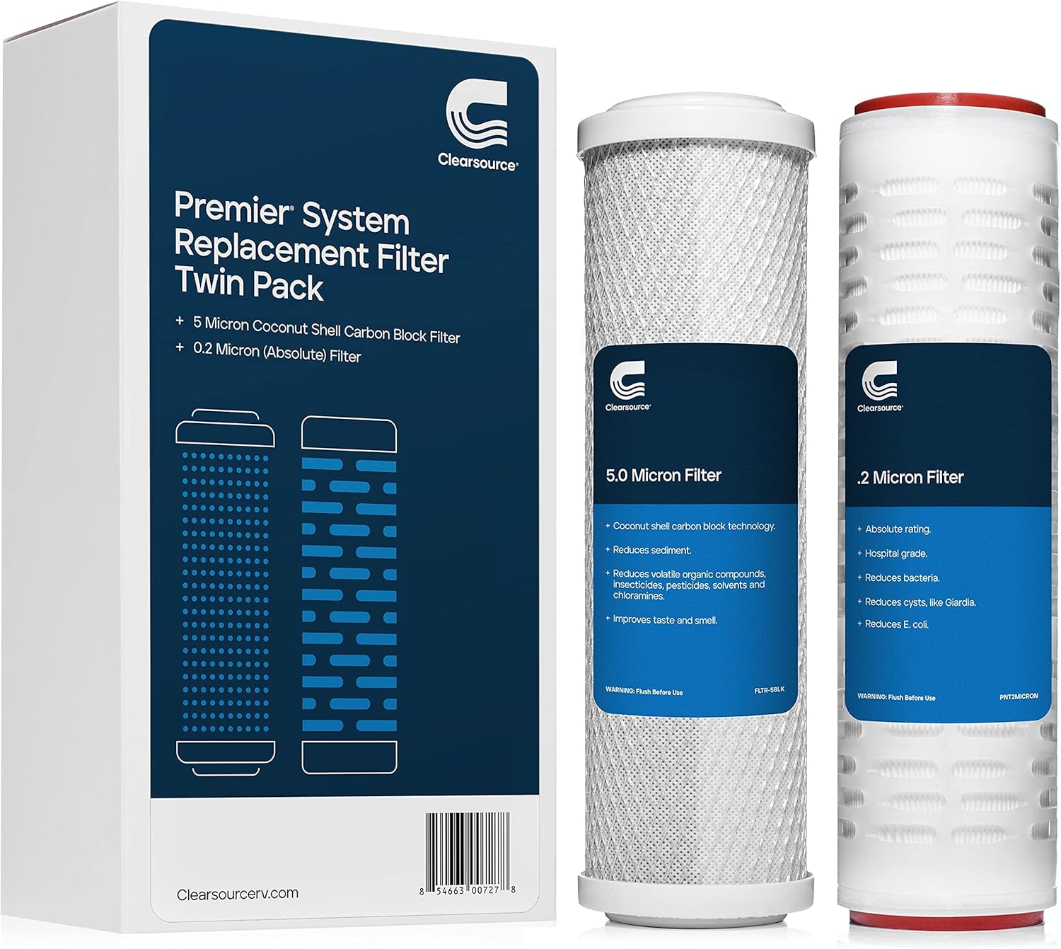 CLEARSOURCE Replacement Filter Twin Pack for Clean Water