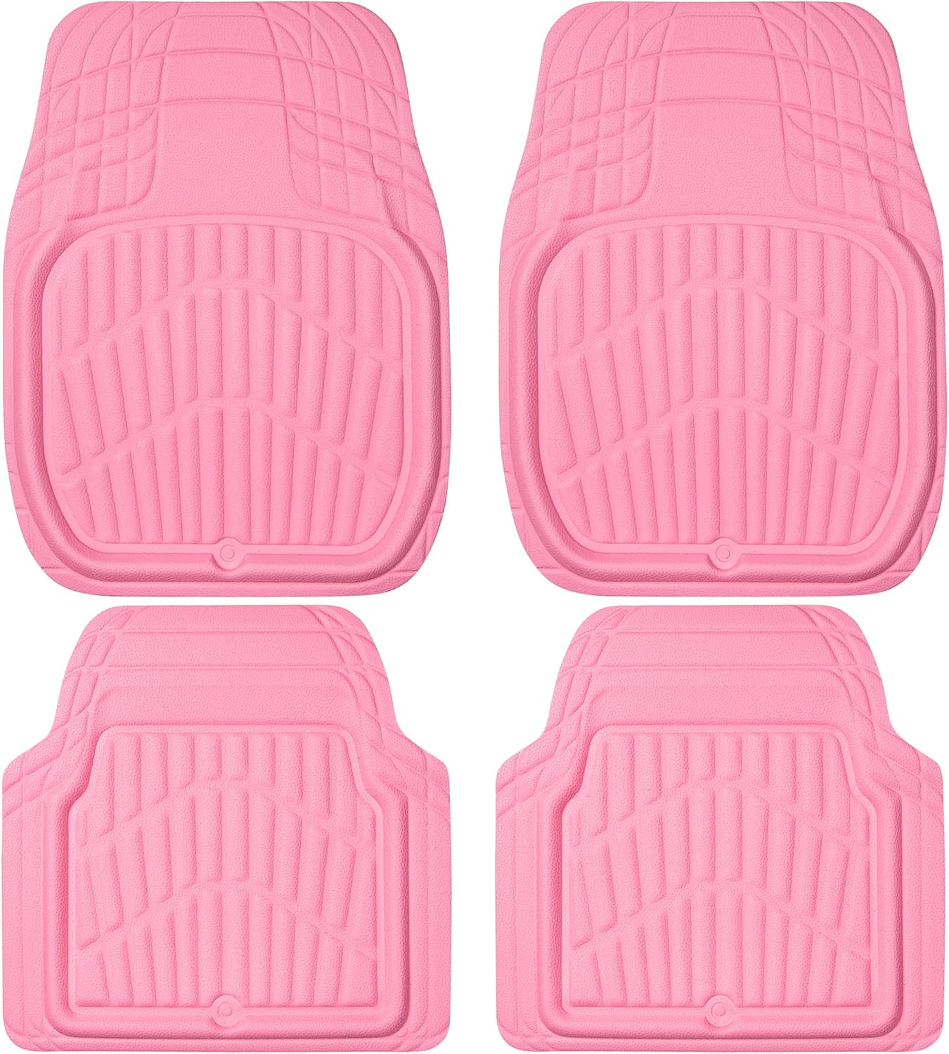 CAR PASS 4 Piece Leather Car Floor Mats for All Weather Use