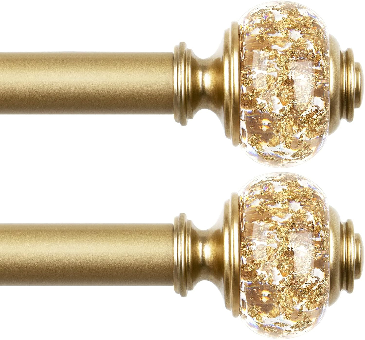 Luxury Gold Curtain Rods for Windows 48 to 84 Inch - Elegant Design