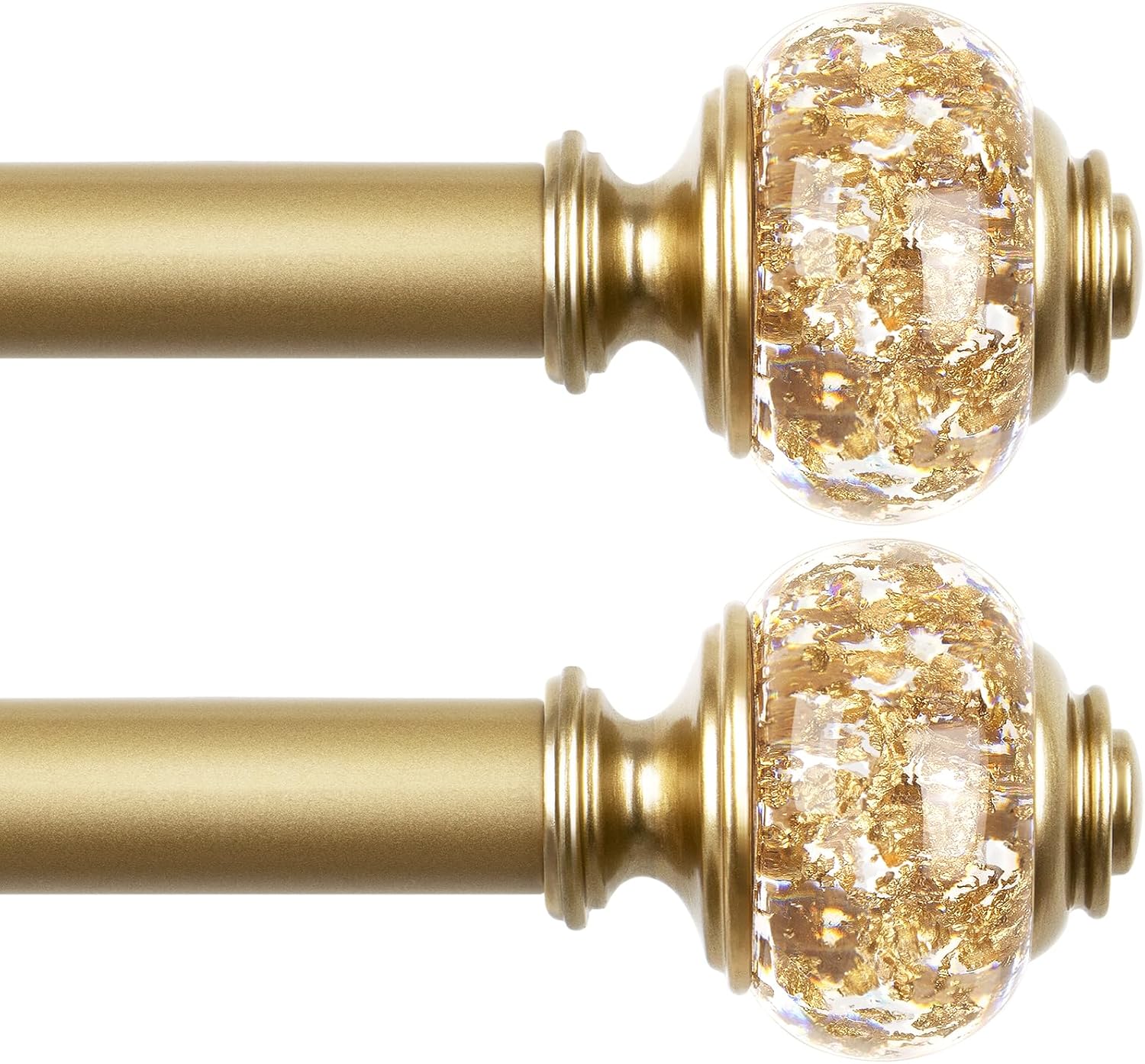 Luxury Gold Curtain Rods for Windows 48 to 84 Inch - Elegant Design