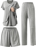Postpartum Nursing Pajamas Set - Soft 3-Piece Maternity Sleepwear