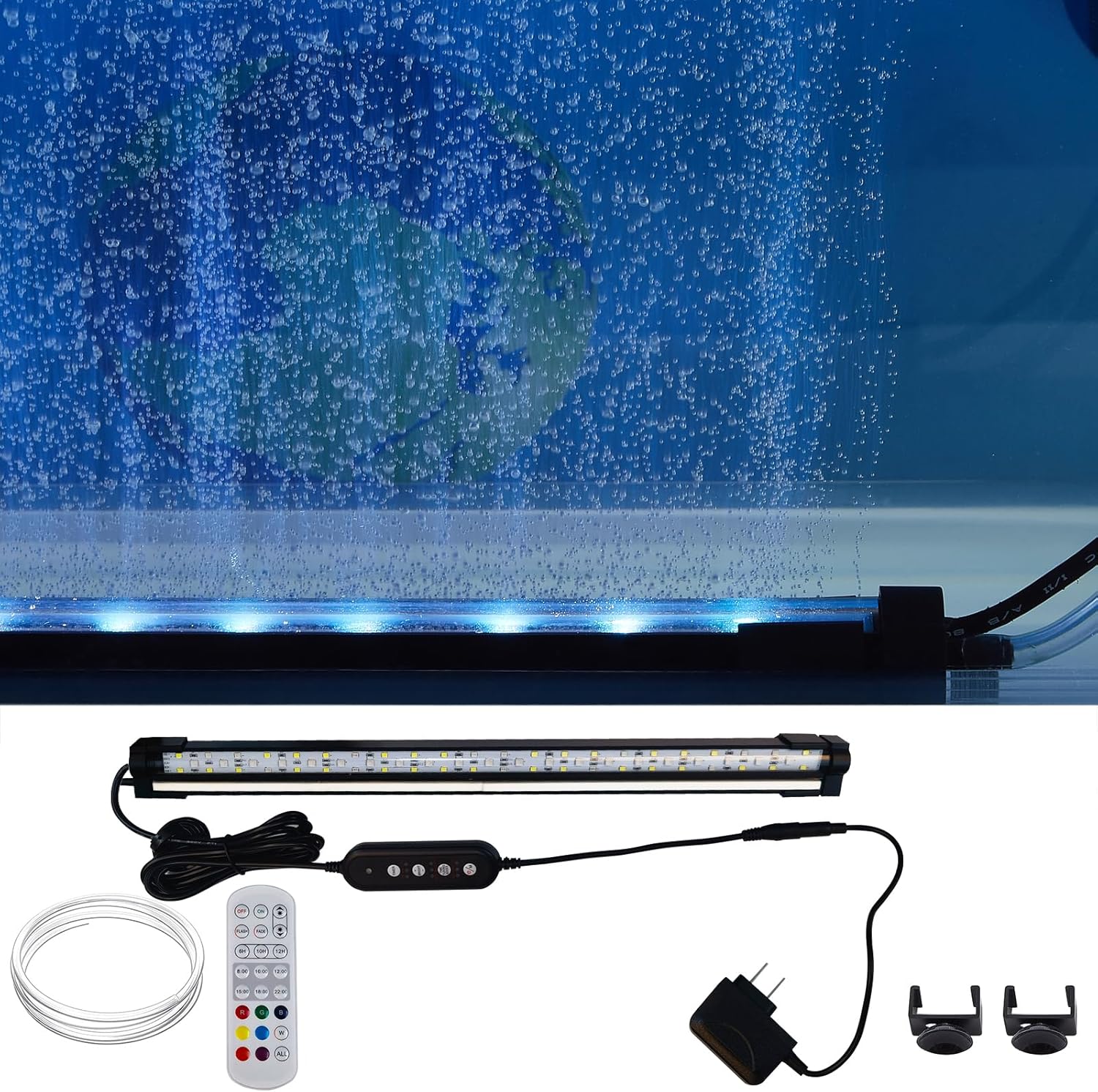 Carefree Fish Aquarium LED Light with 24/7 Timer and Air Stone