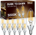 Dusk to Dawn LED Outdoor Light Bulb Candelabra B11 - Warm 3000K