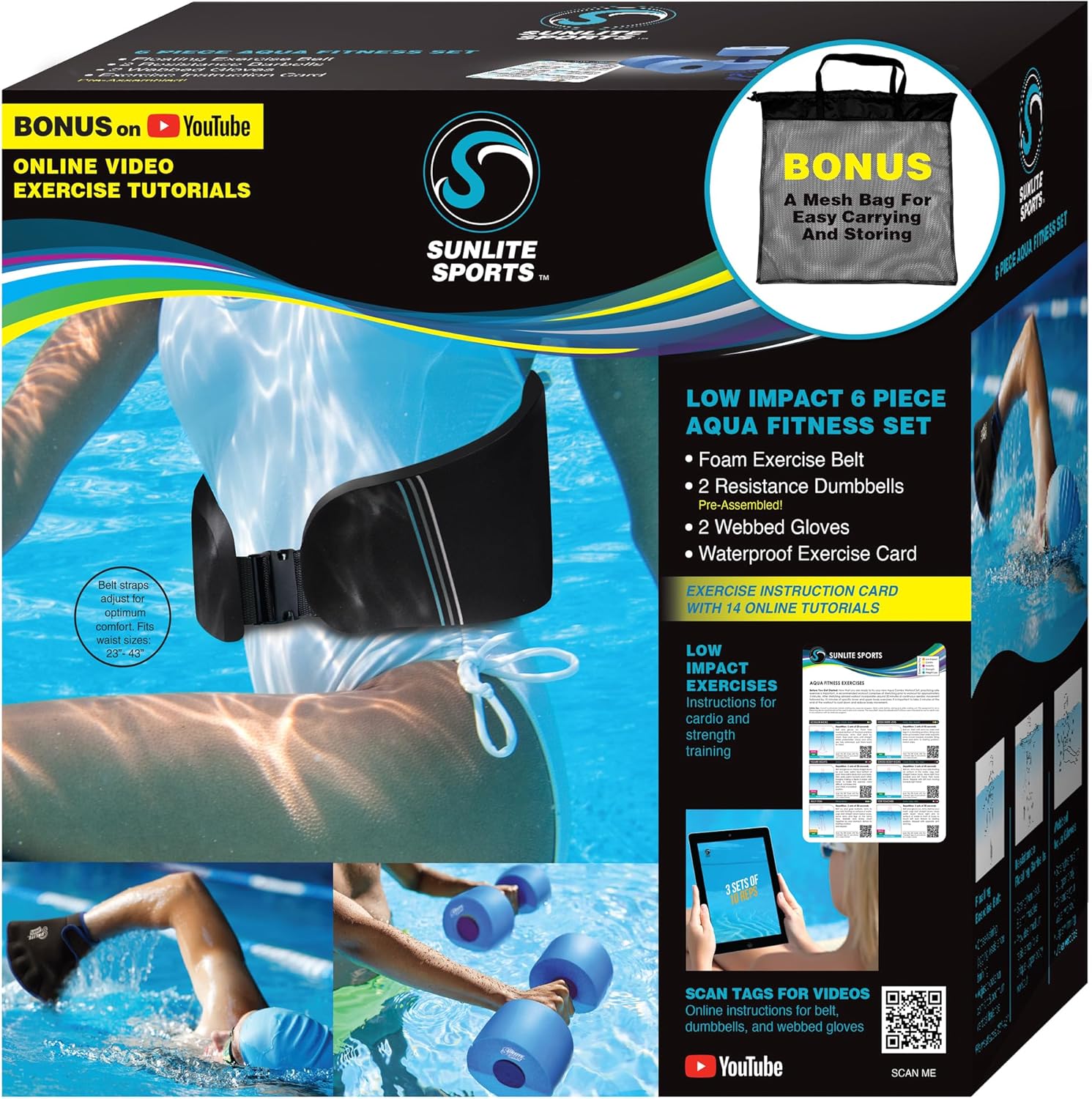 Sunlite Sports Water Weights for Effective Pool Exercise Workouts