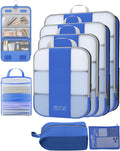 Compression Packing Cubes Set for Travel Essentials - 8 Piece Klein