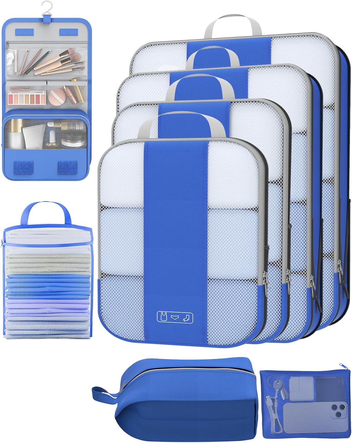 8 Set Compression Packing Cubes for Travel Essentials