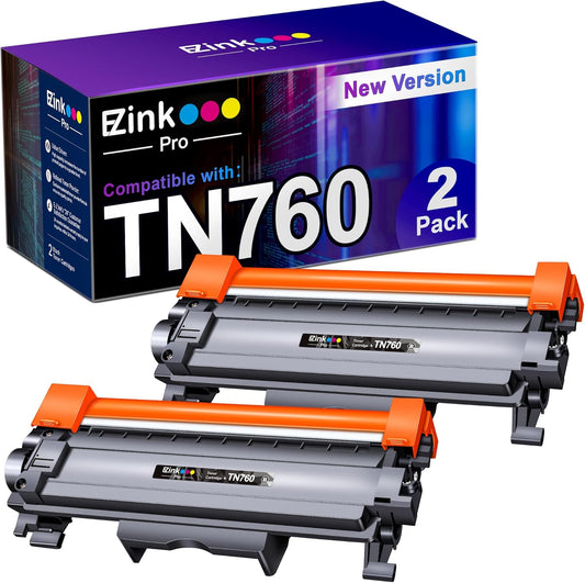 High-Yield TN760 Toner Duo for Brother Printer