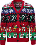 Ugly Christmas Cardigan for Men - Cozy V Neck Pullover Sweater