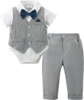 Stylish Baby Boy Clothes 4PCS Gentleman Dress Suit Set