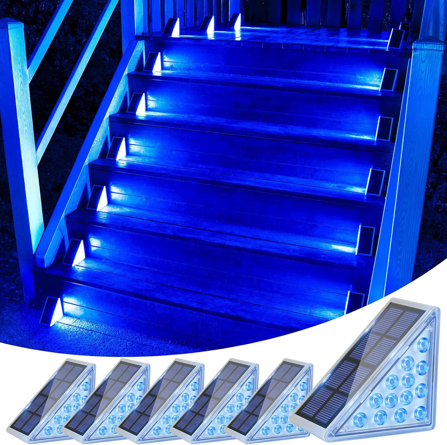 VOLISUN Solar Stair Lights 6 Pack for Outdoor Step Lighting
