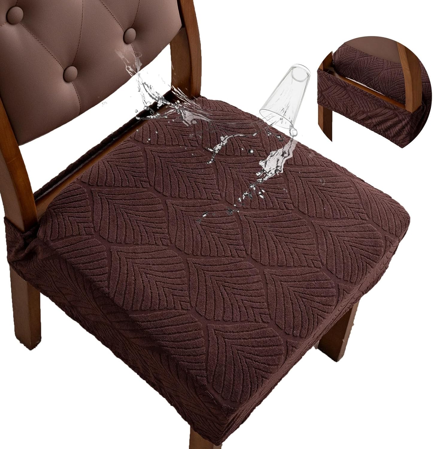 Removable Washable Seat Covers for Dining Room Chairs Set of 6