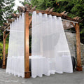 White Outdoor Sheer Curtains for Patio Waterproof - 2 Panels, 100 x