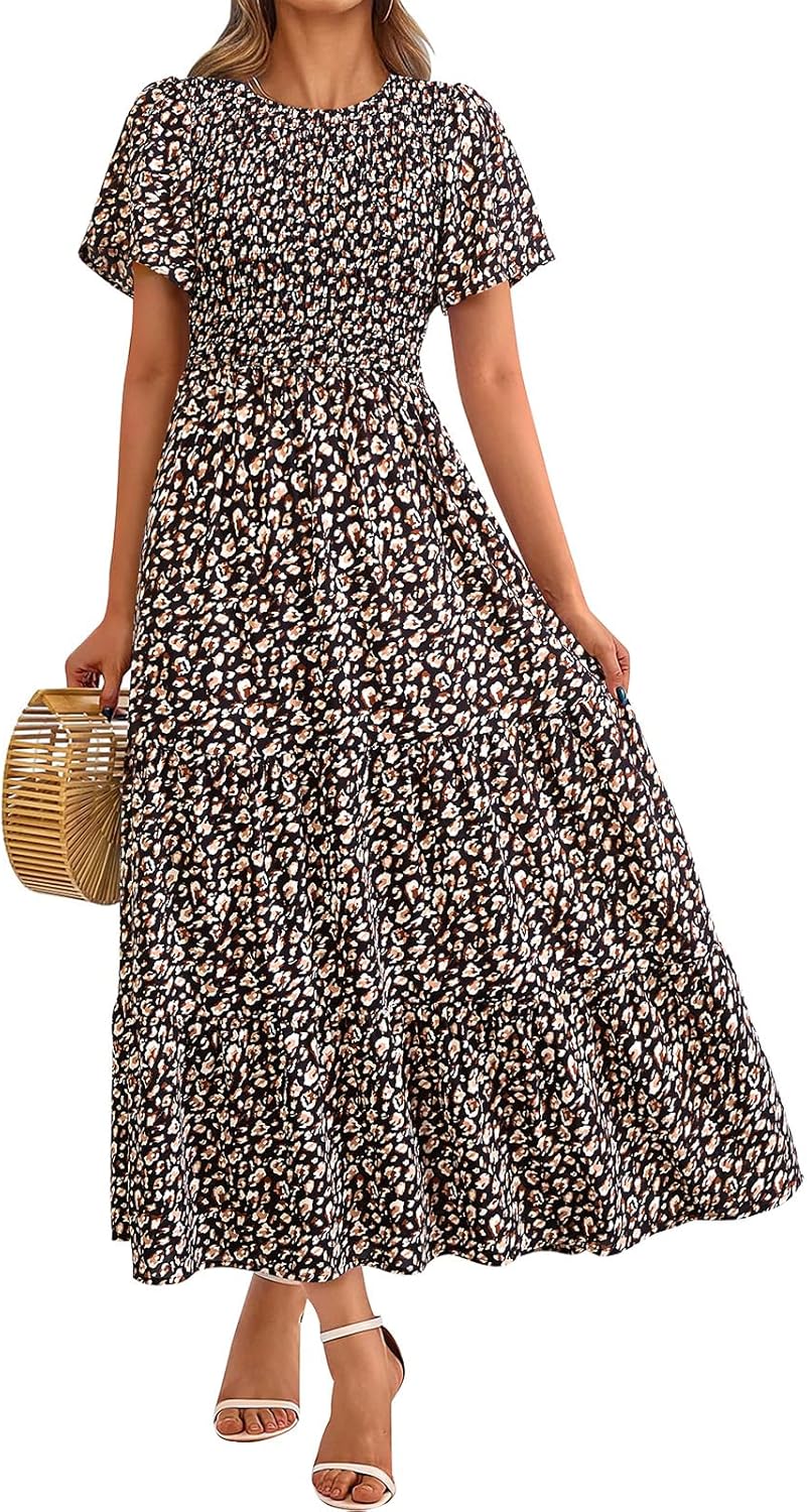 PRETTYGARDEN Women's 2025 Summer Casual Flutter Maxi Dress