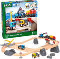 BRIO World Rail & Road Loading Set - Durable 32-Piece Wood Train Set