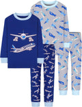 Boys Long Sleeve Pajamas 18Months-12Years 4pc Cotton Set - Cozy Fit
