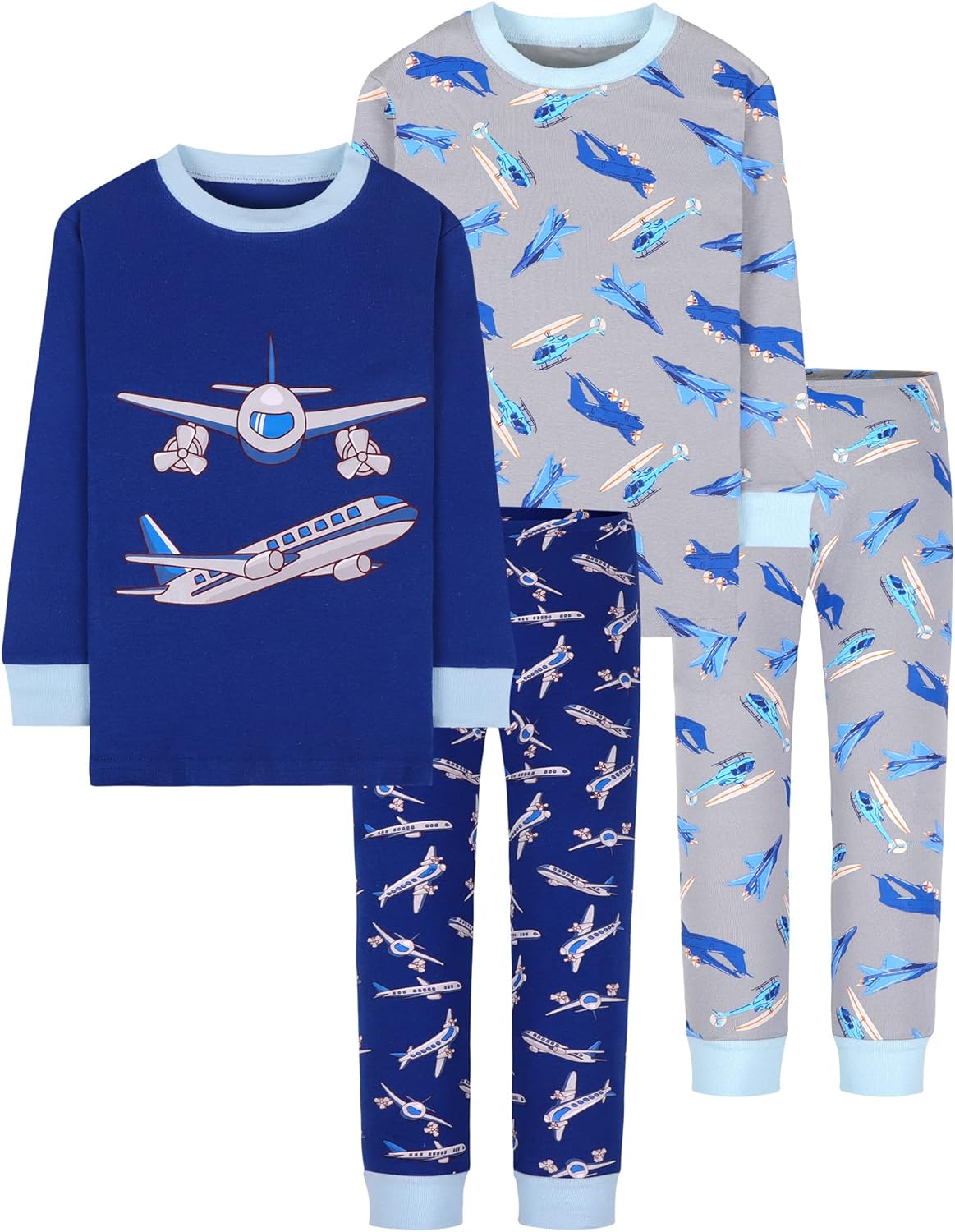 Boys Long Sleeve Pajamas Set 100% Cotton for Ages 18M-12Y
