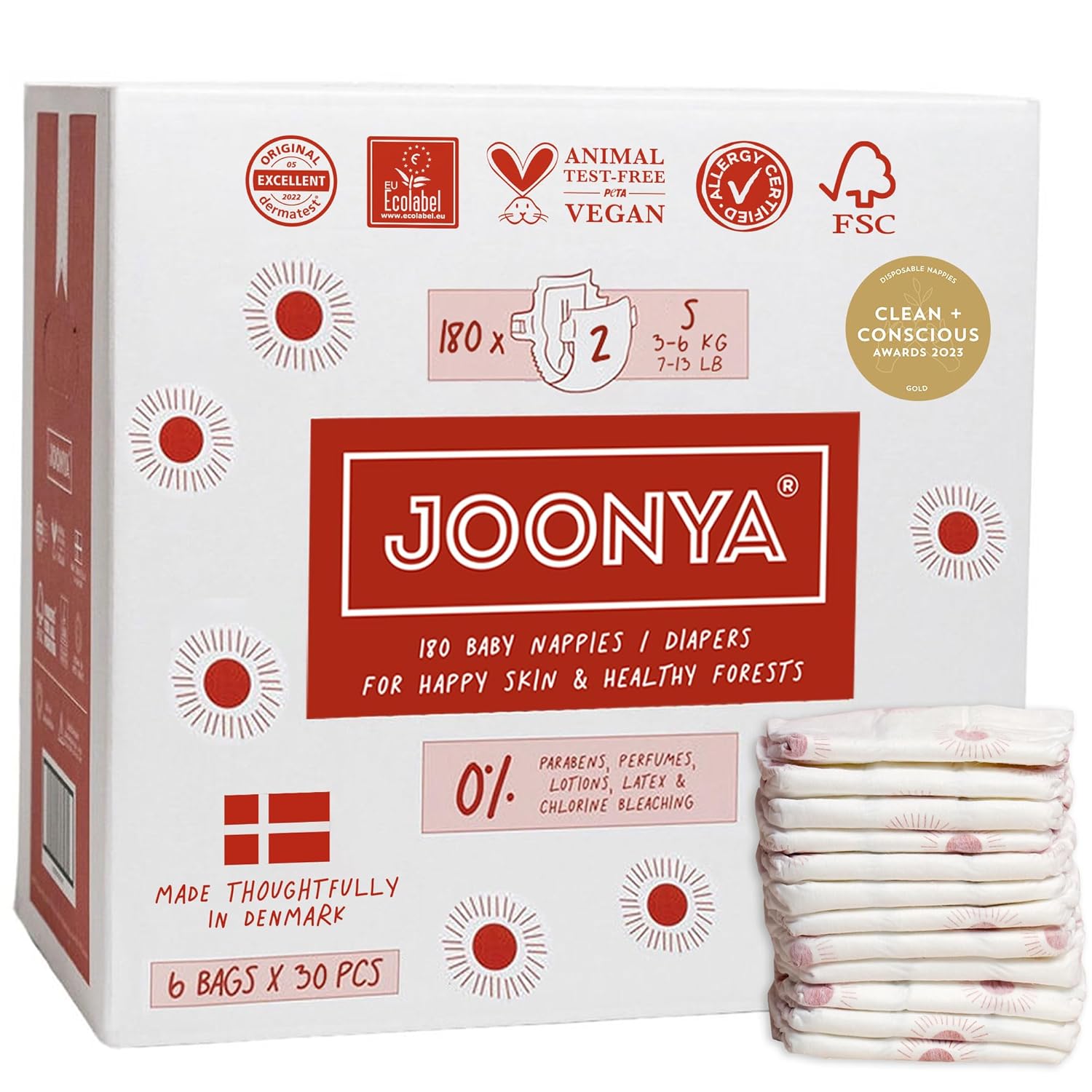Joonya Baby Diapers Size 2 S - Eco-Friendly & Ultra Slim Design