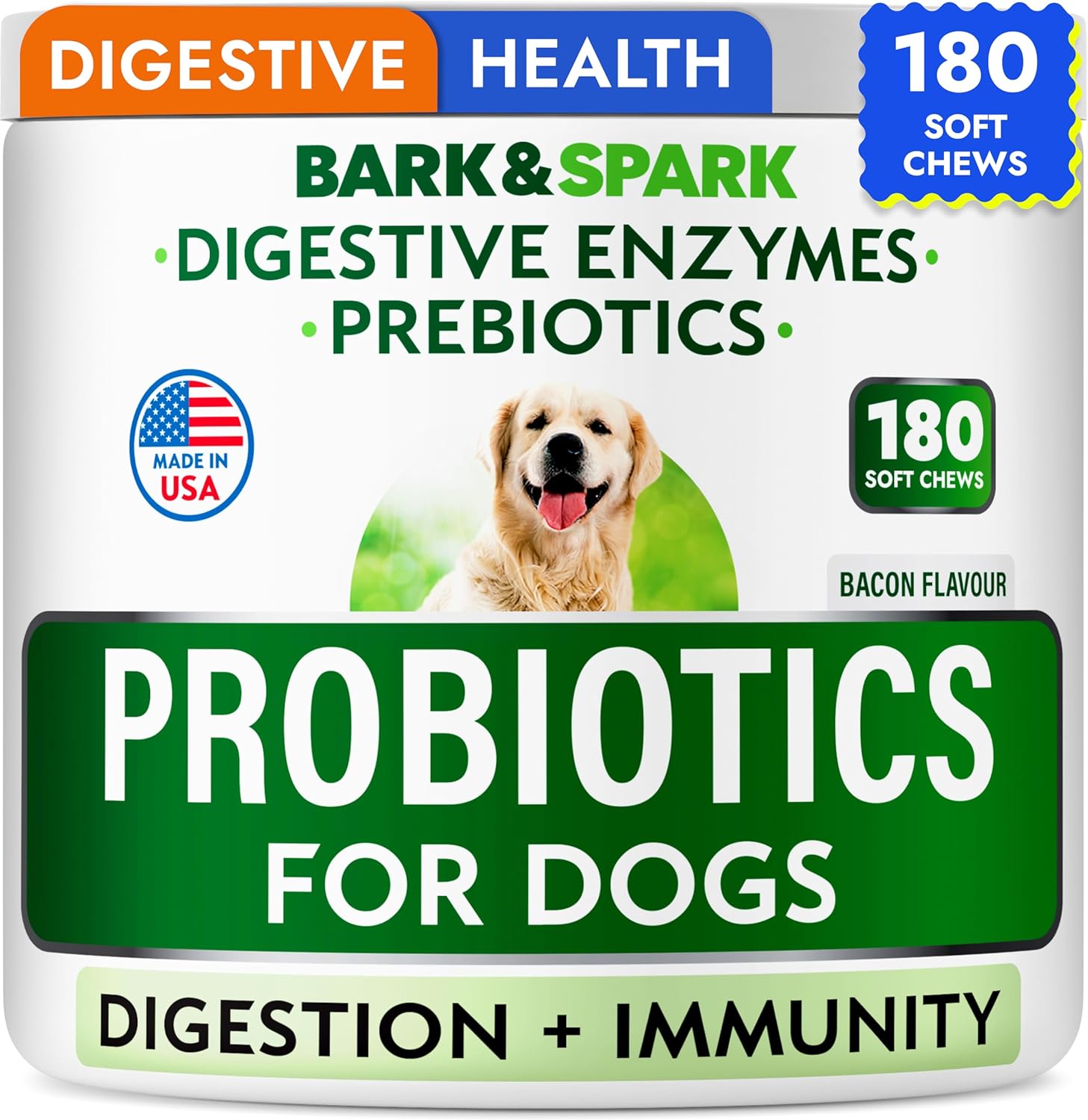 Bark&Spark Dog Probiotics for Gut Health and Itchy Skin Relief