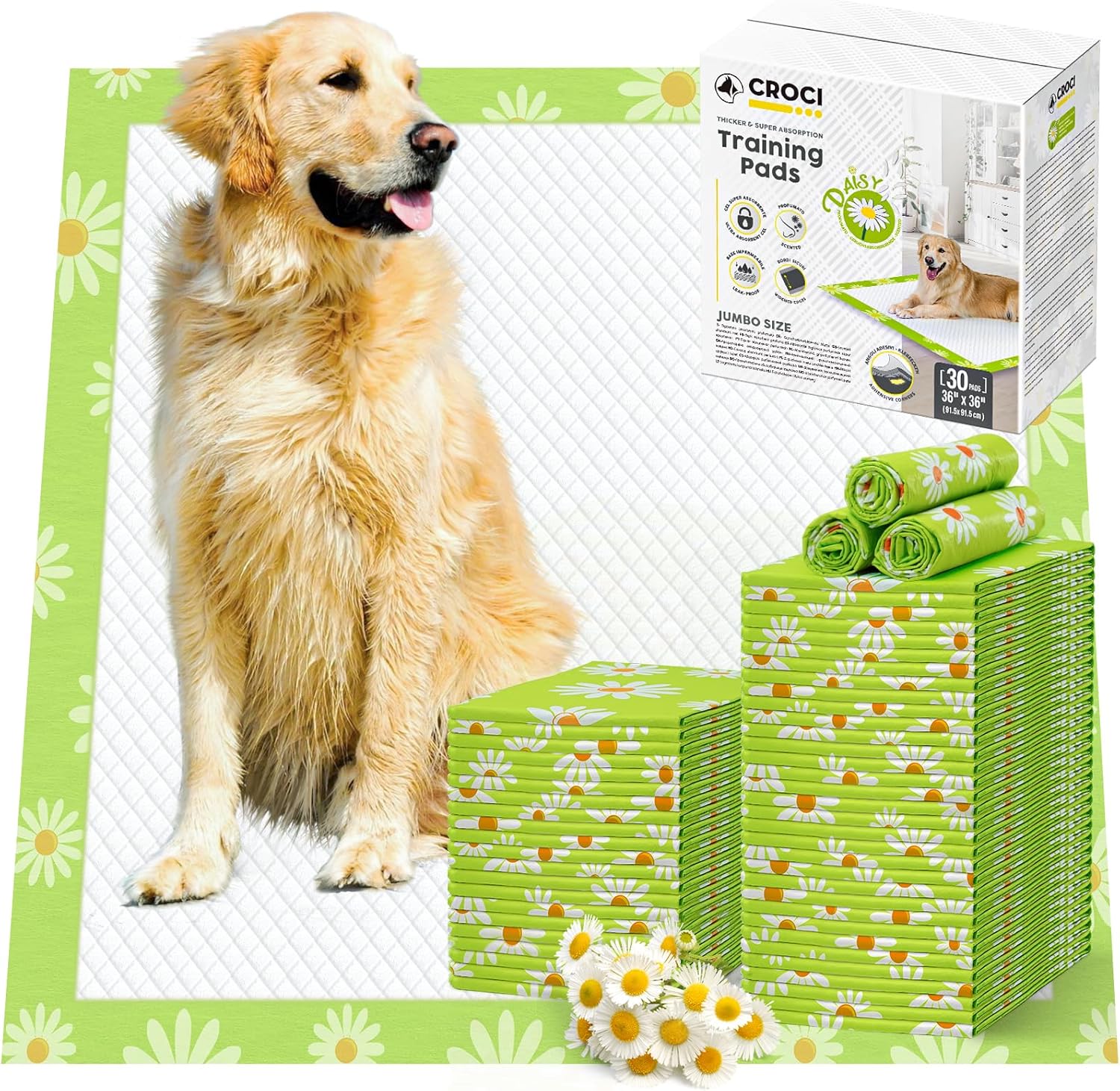 CROCI Extra Large Dog Pads 36x36in for Maximum Absorption