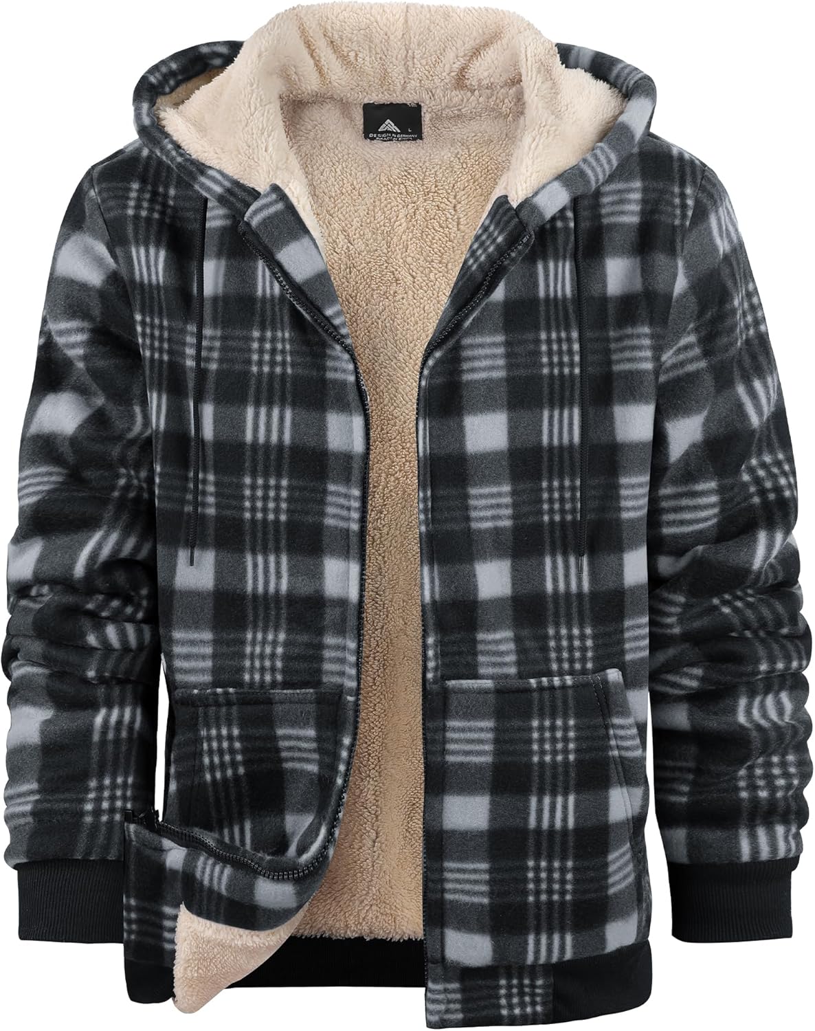 ZITY Heavy Thick Hoodies for Men Warm Sherpa Fleece Lined