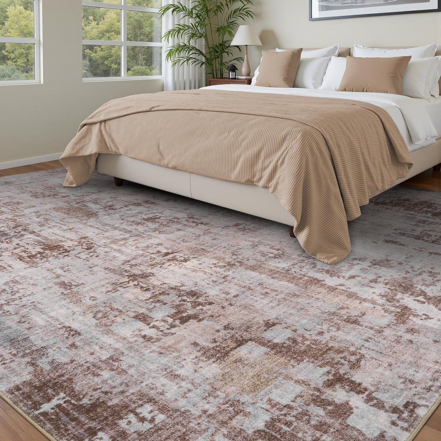 Brown 8x10 Area Rugs for Living Room and Bedroom Spaces