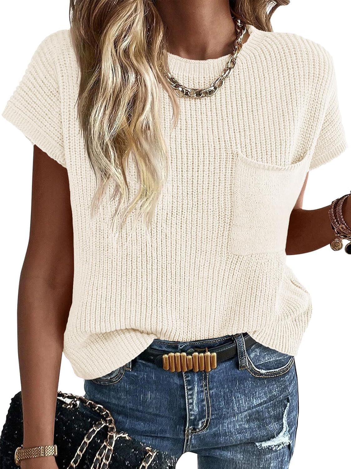 Imily Bela Summer Fall Short Sleeve Sweater for Women 2025