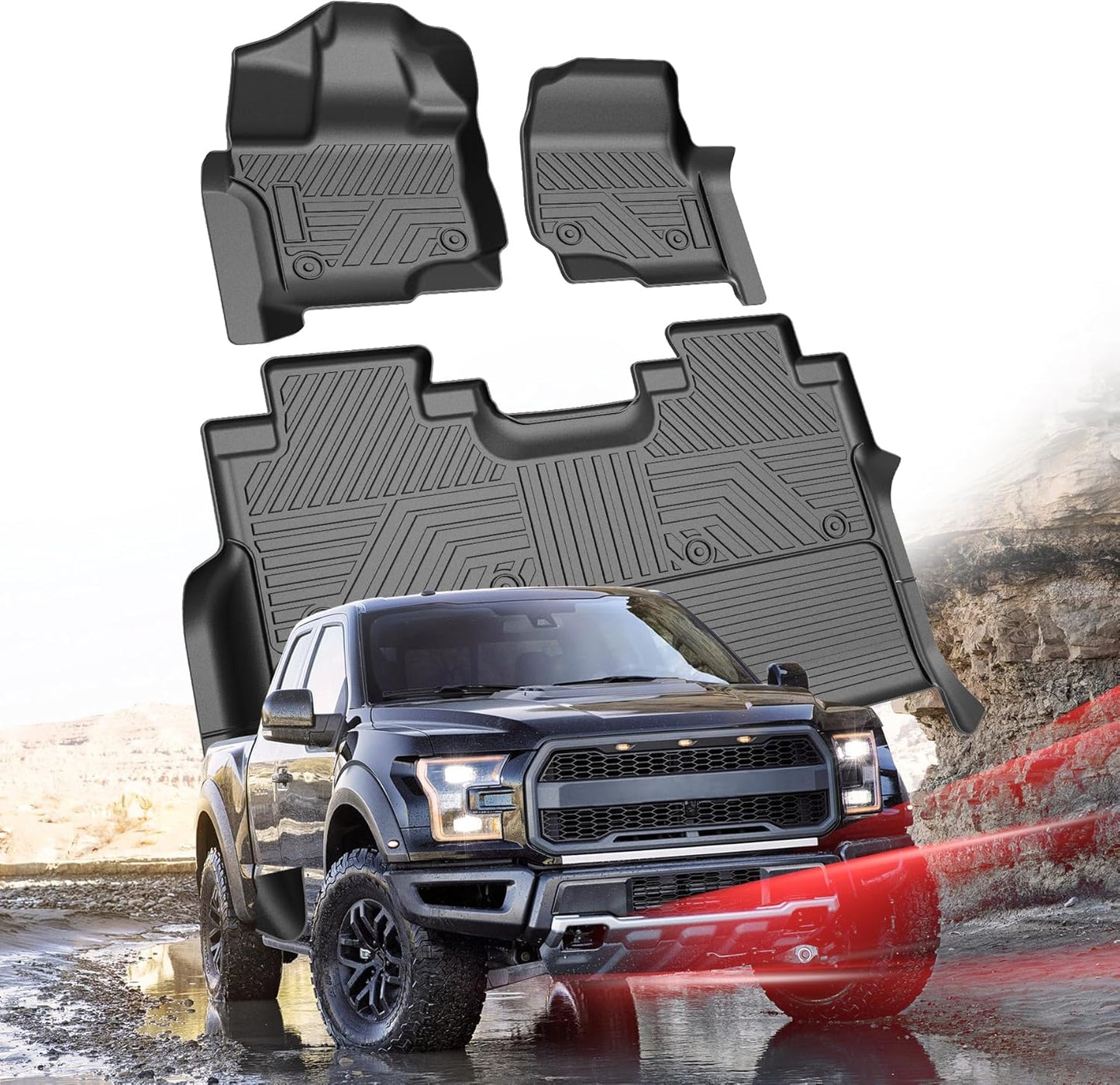 Custom Car Floor Mats for Ford F-150 2015-2025 All Weather