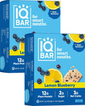 IQBAR Lemon Blueberry Plant Protein Bars - Low Carb Brain Fuel