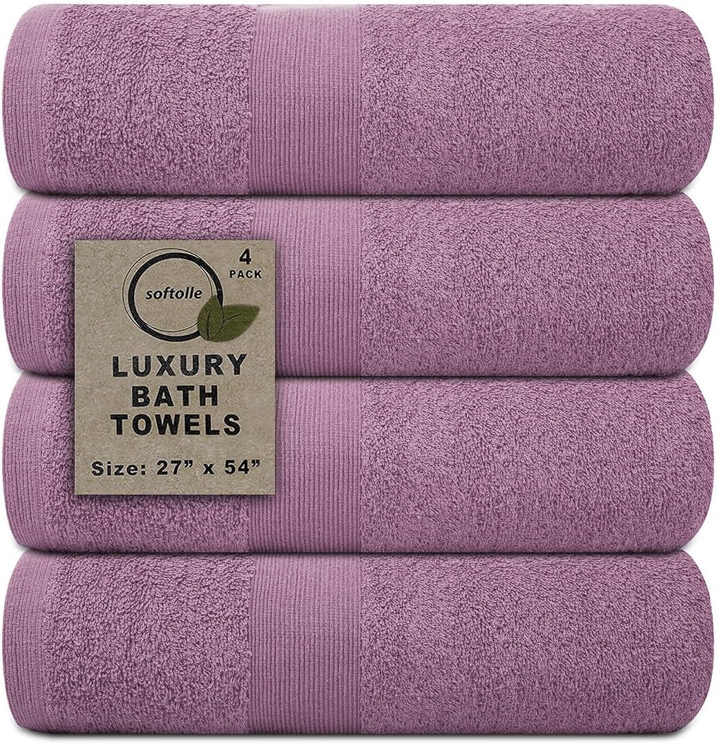 Softolle Luxury Bath Towels Set of 4 - Super Soft & Absorbent