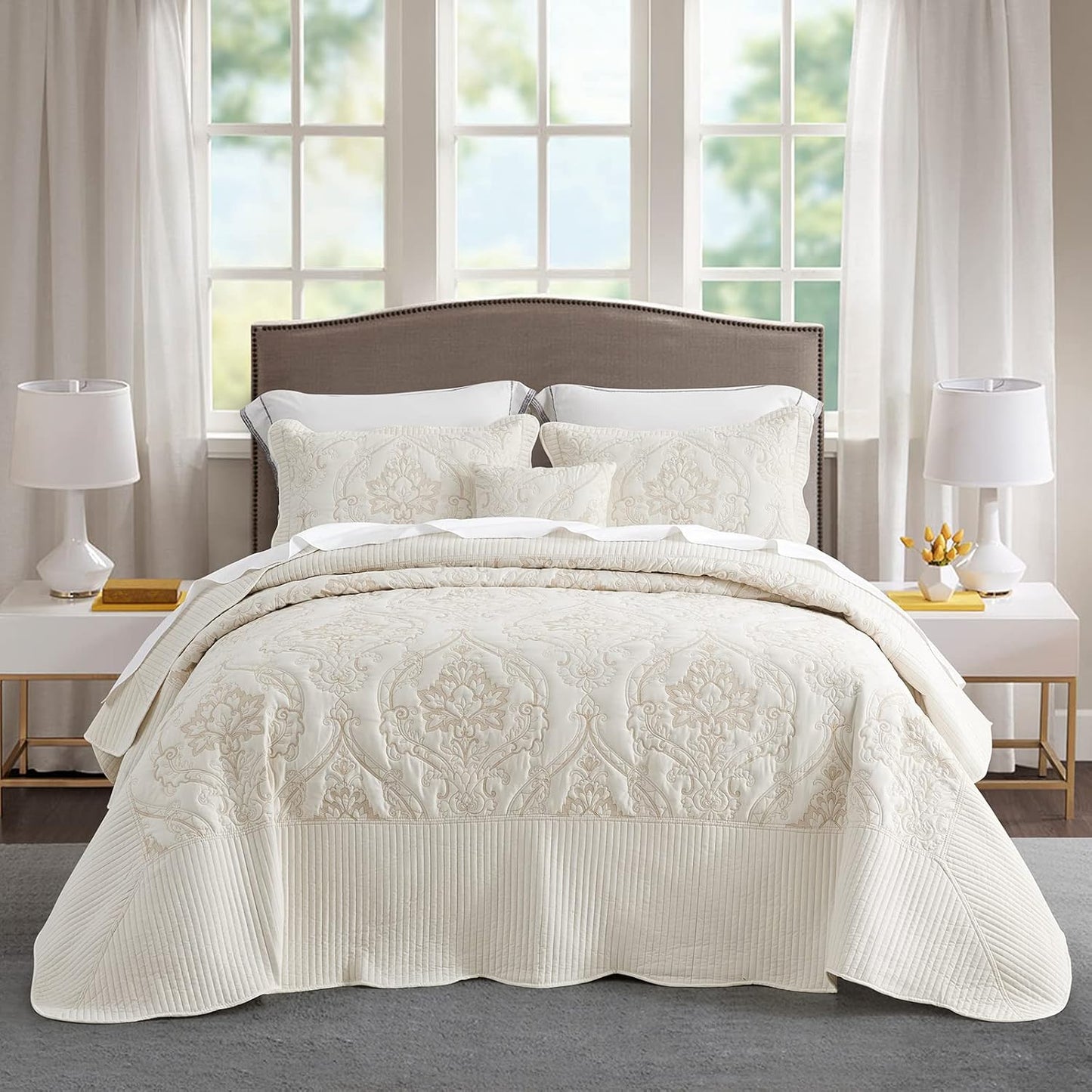 CHIXIN Oversized Bedspread Coverlet Set for King Size Beds