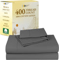 California Design Den 100% Cotton Full Size Sheets - 400 TC Sateen