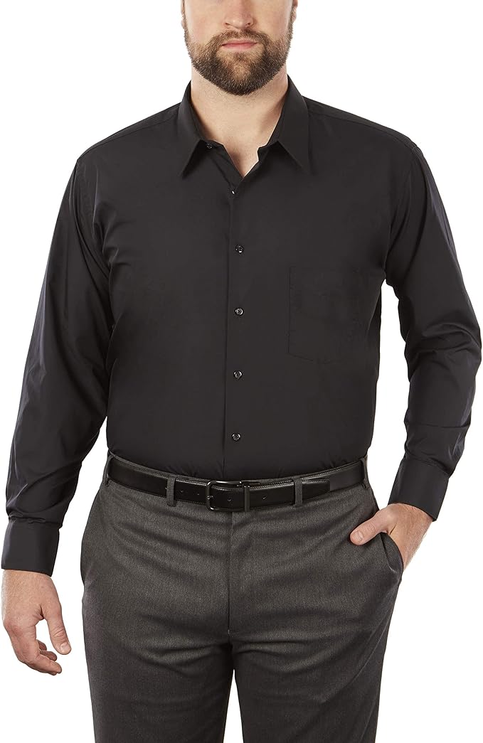 Van Heusen Men's BIG FIT Dress Shirts Poplin for Comfort and Style