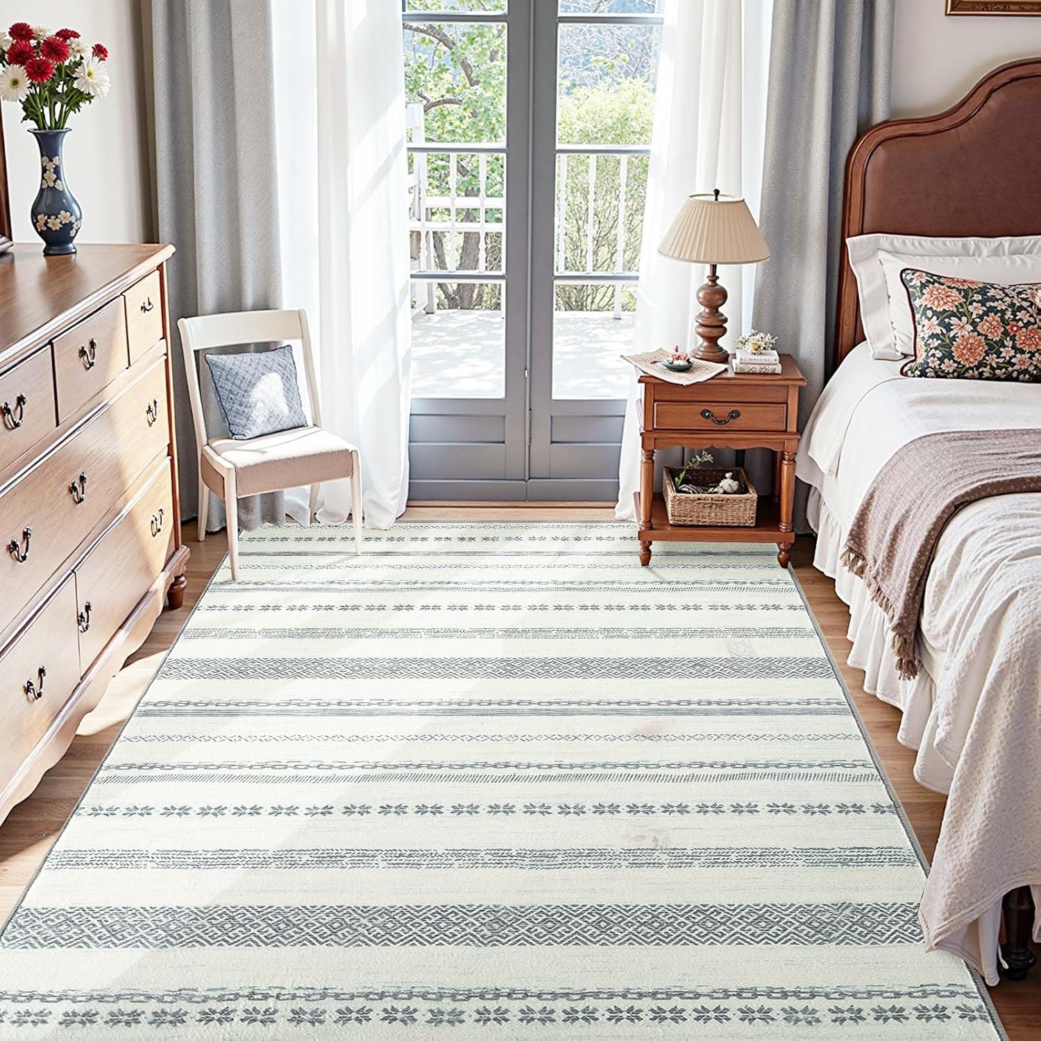 Boho 4x6 Area Rugs - Machine Washable Soft Throw Rug
