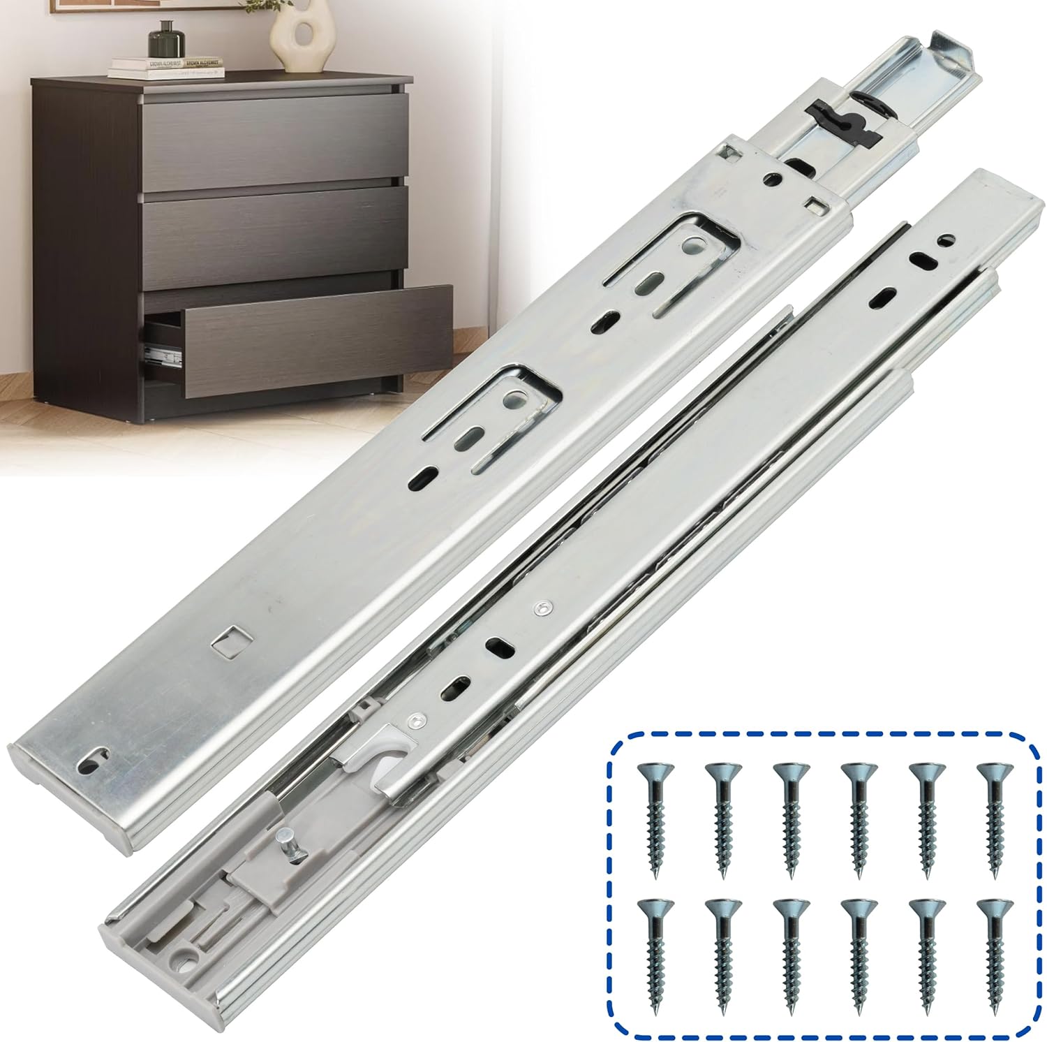 22 Inch Soft Close Drawer Slides for Heavy Duty Use and Durability