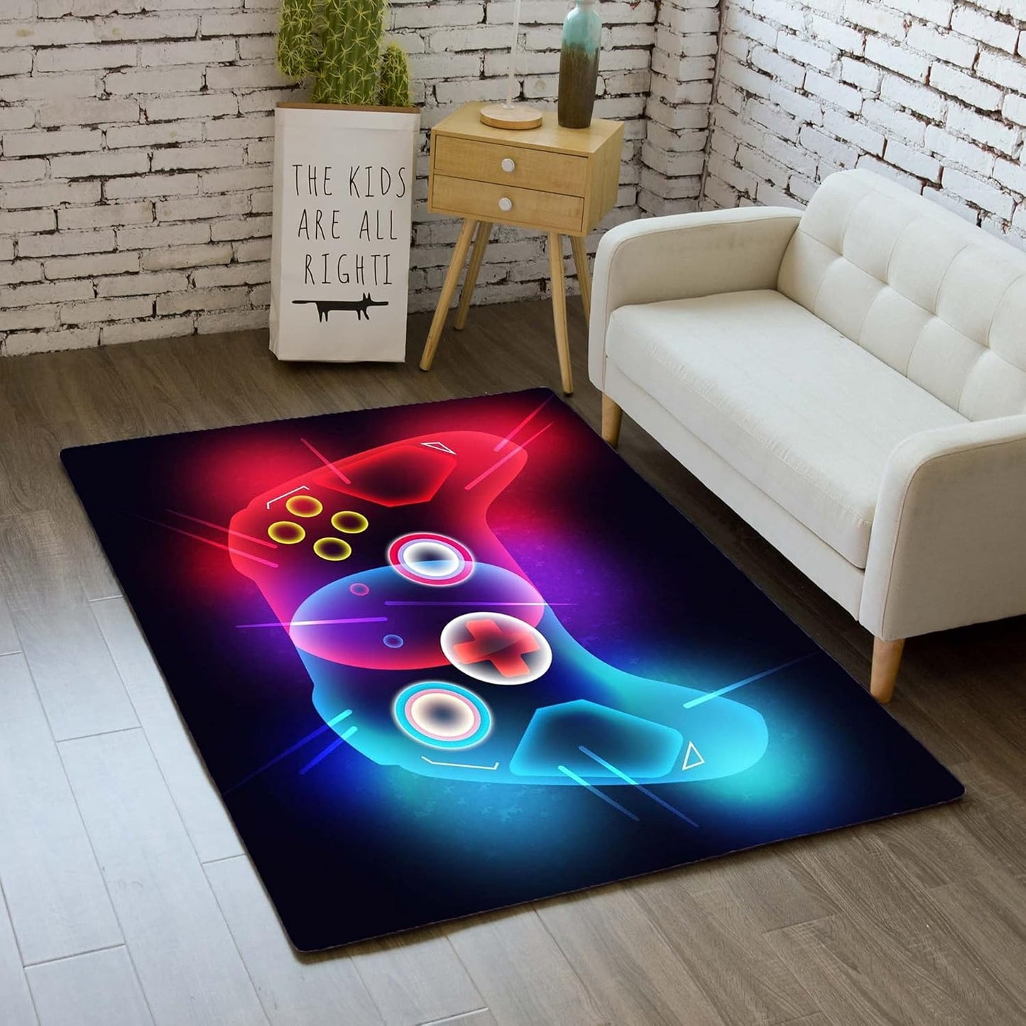 Non-Slip 3D Controller Gamer Rug for Kids' Bedrooms - CORYUEE