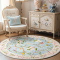 jinchan Circle Rug 6ft Floral Round Rug - Soft, Washable, Non-Slip