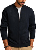 Men's Full Zip Stand Collar Cardigan Sweater Jacket - Slim Fit