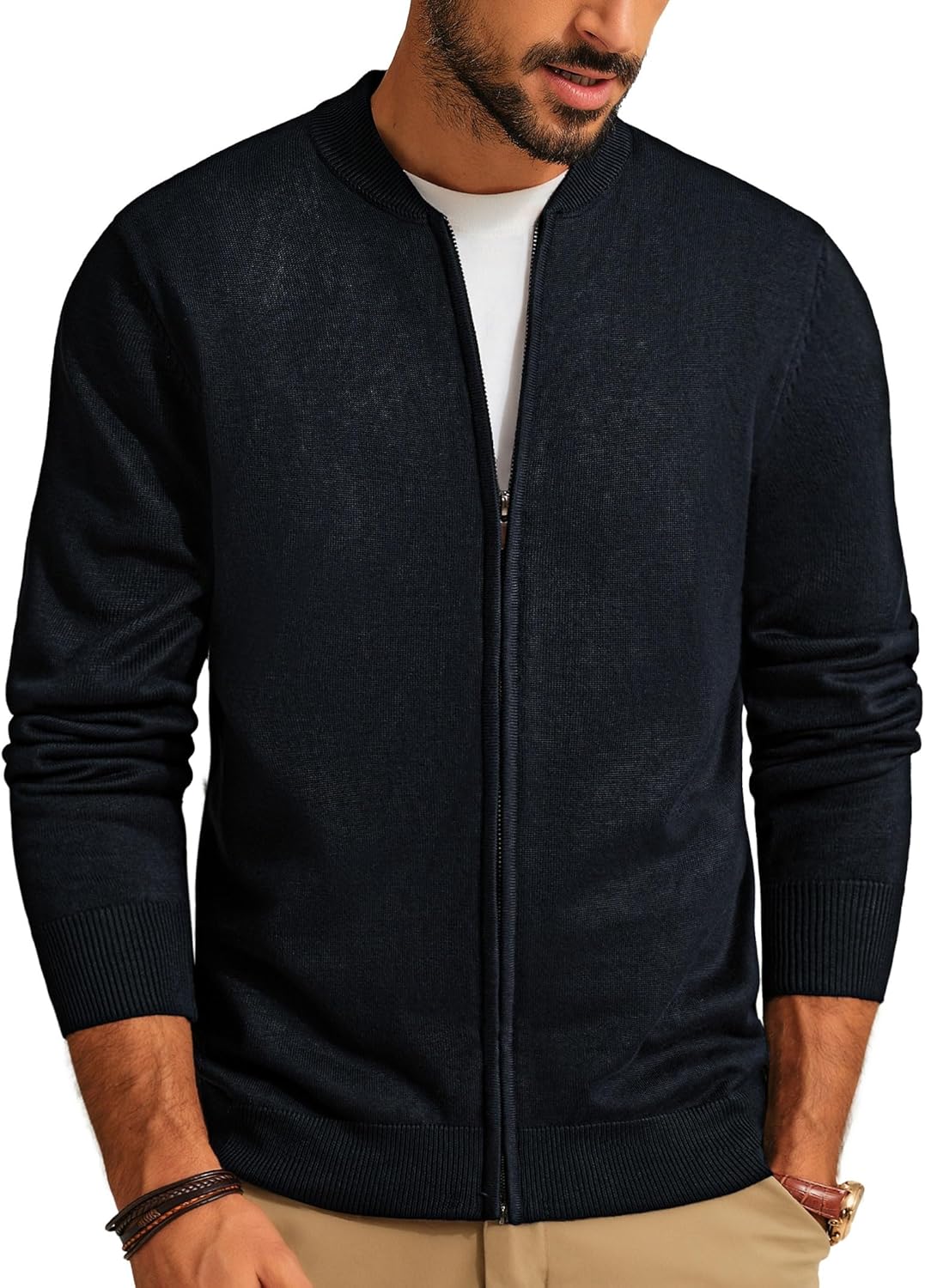 Men's Casual Full Zip Cardigan Sweater for Stylish Comfort