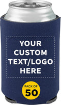 Custom Collapsible Beer Can Coolers 4mm Set of 50 - Navy Blue