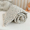 BuLuTu Blue Flower Toddler Blanket 60x78 in - Soft All-Season Quilt
