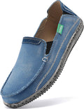 VILOCY Mens Slip on Deck Shoes Casual Canvas Loafers - Easy On width