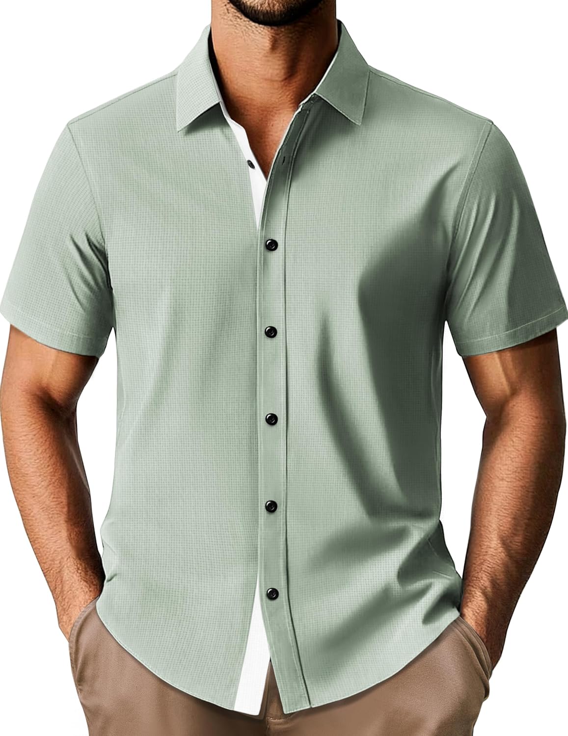 Stylish Mens Short Sleeve Button Down Shirts for Casual Wear