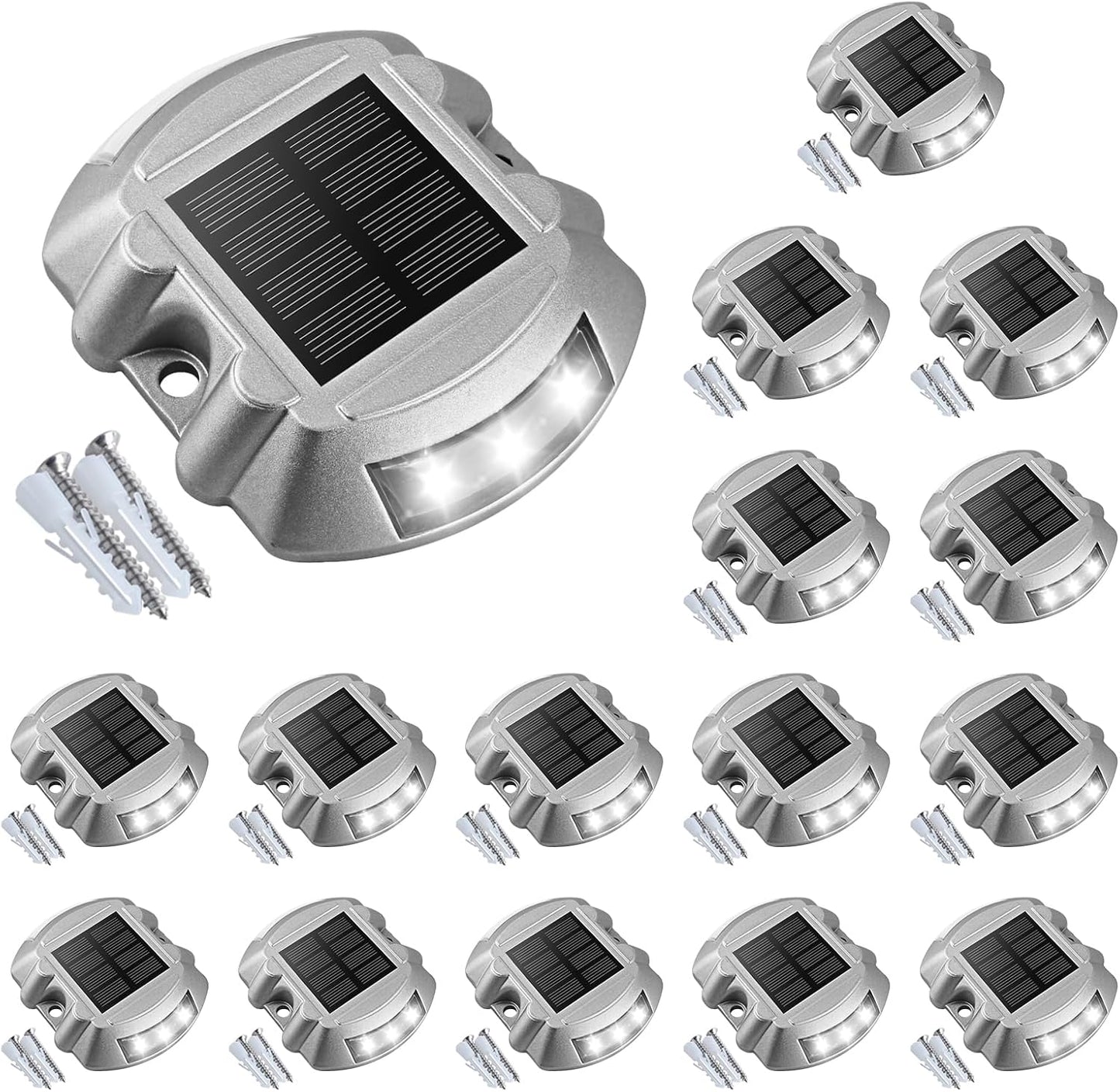 VOLISUN Solar Deck Lights - 16-Pack Waterproof Outdoor Step Lights