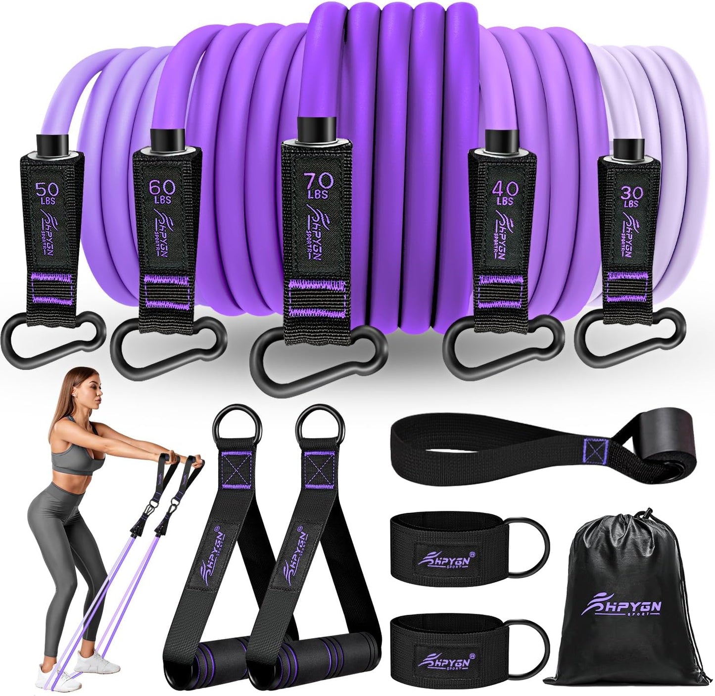 HPYGN Resistance Bands for Heavy Training and Home Workouts