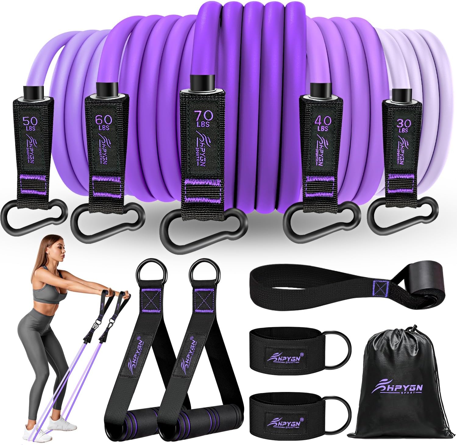 HPYGN Resistance Bands for Heavy Training and Home Workouts