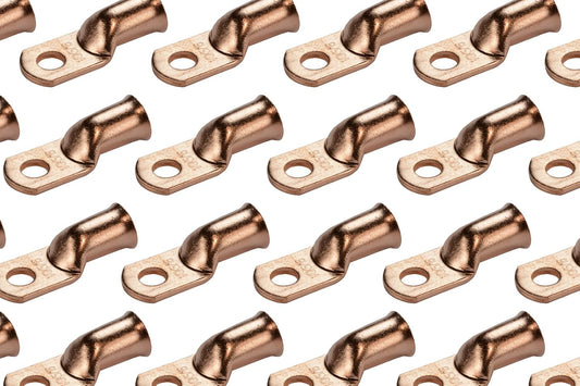 TEMCo 100 Pack Bare Copper Welding Battery Cable Ends for Durability