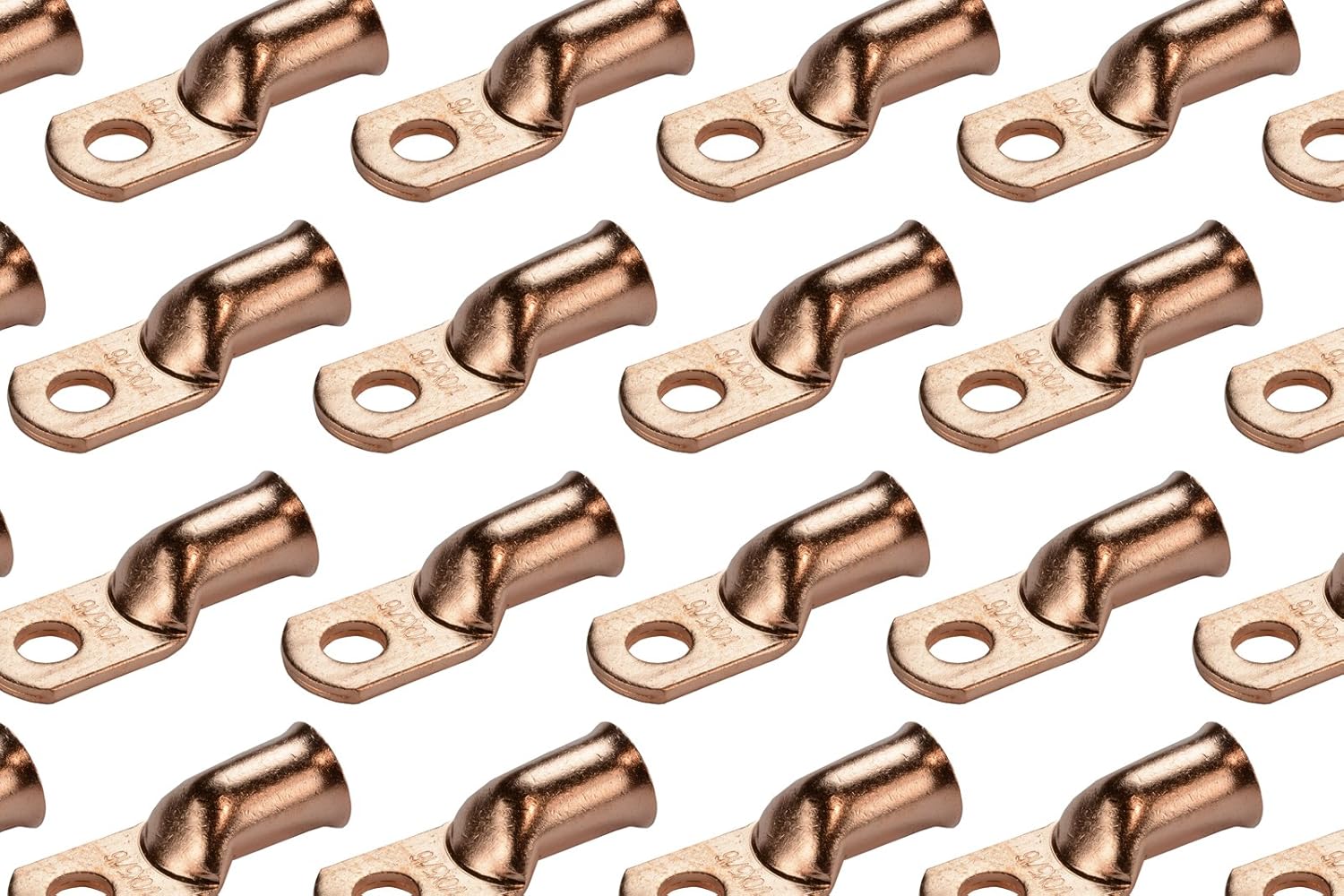 TEMCo 50 Pack Bare Copper Welding Battery Cable Ends for Durability