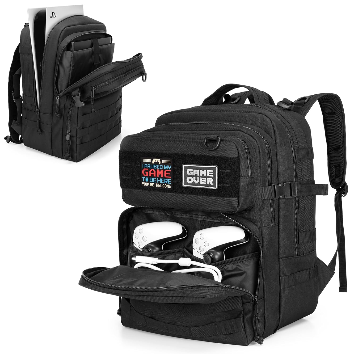 PGmoon Tactical Game Backpack for PS5 and PS4 Consoles